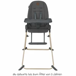 Hochstuhl Ava Beyond Eco Care ab Geburt - 3 Jahre nur 6 kg schwer mit Liegeposition und Tablett - Graphite - Kollektion 2025