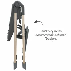 Hochstuhl Ava Beyond Eco Care ab Geburt - 3 Jahre nur 6 kg schwer mit Liegeposition und Tablett - Graphite - Kollektion 2025