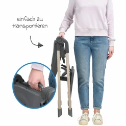 Hochstuhl Ava Beyond Eco Care ab Geburt - 3 Jahre nur 6 kg schwer mit Liegeposition und Tablett - Graphite - Kollektion 2025