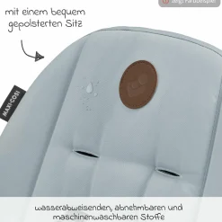 Hochstuhl Ava Beyond Eco Care ab Geburt - 3 Jahre nur 6 kg schwer mit Liegeposition und Tablett - Graphite - Kollektion 2025