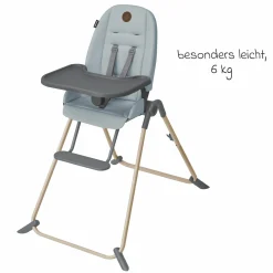 Hochstuhl Ava Beyond Eco Care ab Geburt - 3 Jahre nur 6 kg schwer mit Liegeposition und Tablett - Grey - Kollektion 2025