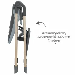 Hochstuhl Ava Beyond Eco Care ab Geburt - 3 Jahre nur 6 kg schwer mit Liegeposition und Tablett - Grey - Kollektion 2025