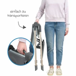 Hochstuhl Ava Beyond Eco Care ab Geburt - 3 Jahre nur 6 kg schwer mit Liegeposition und Tablett - Grey - Kollektion 2025