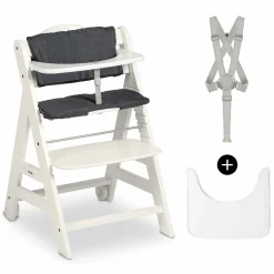Hochstuhl Beta Plus inkl. Essbrett, Sitzkissen und Rollen - White