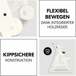 Hochstuhl Beta Plus inkl. Essbrett, Sitzkissen und Rollen - White