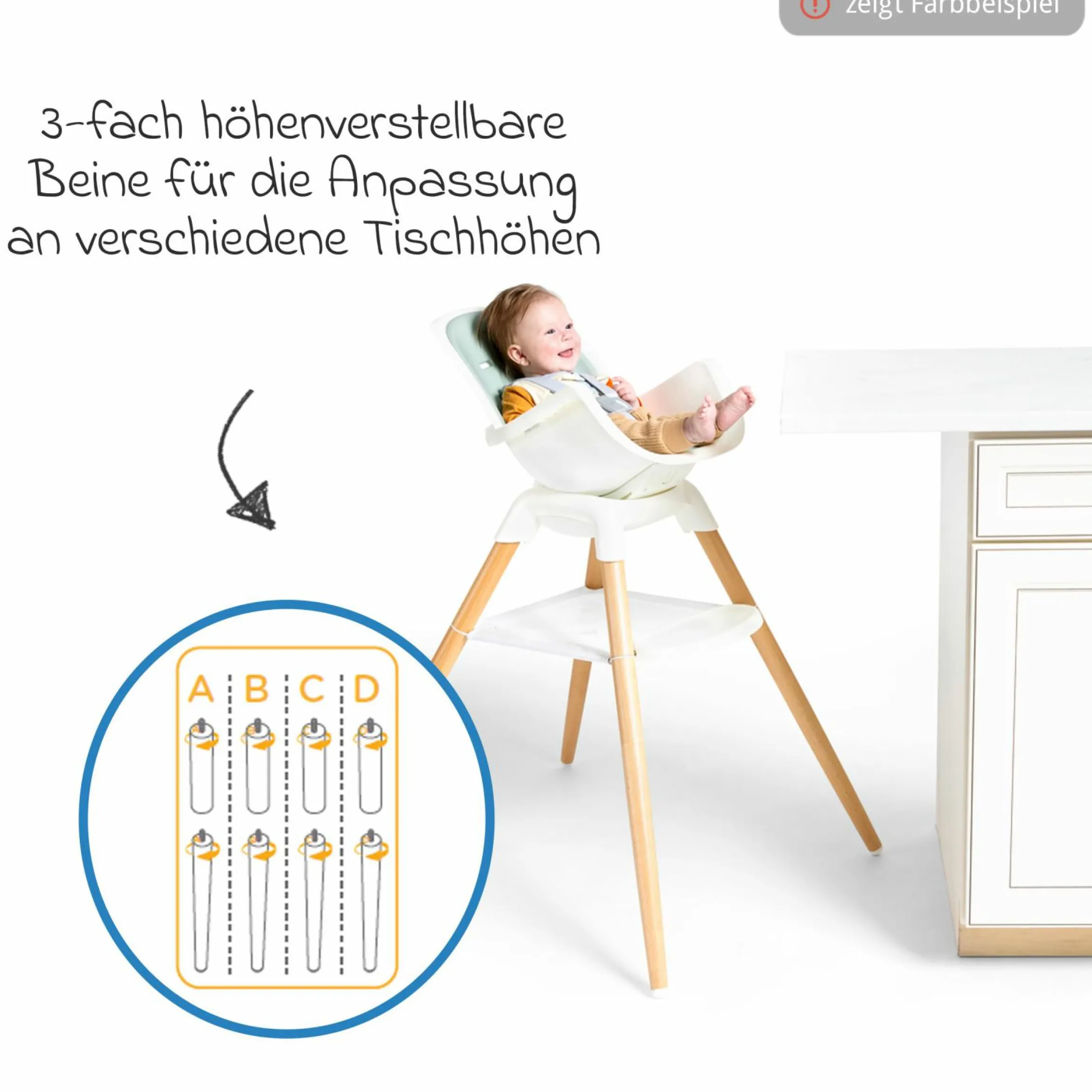 Hochstuhl Chestnut ab Geburt - 6 Jahre auch als Kinderstuhl nutzbar - Shadow - Kollektion 2025