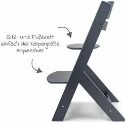 Hochstuhl Jill mit Schutzbügel, Schrittgurt und 3-Punkt-Gurt inkl. Polster-Set Creme - Grau - Kollektion 2024