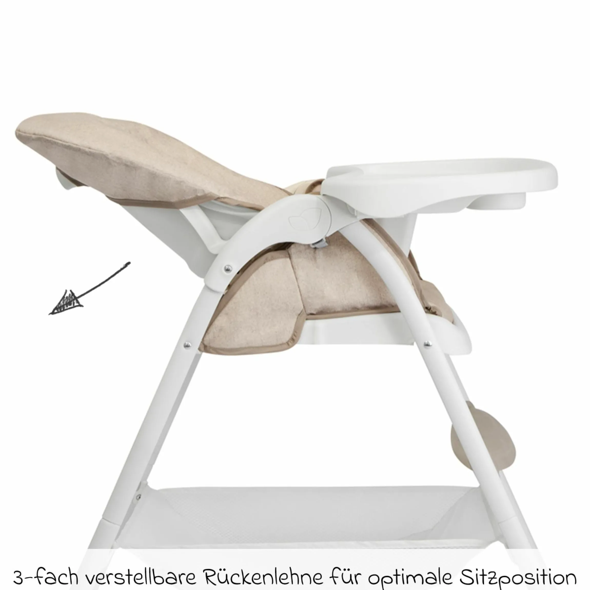 Hochstuhl Mimzy Snacker ab 6 Monate nutzbar klein faltbar nur 6,3 kg leicht - Taupe - Kollektion 2025