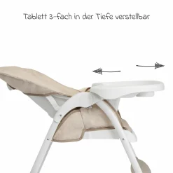 Hochstuhl Mimzy Snacker ab 6 Monate nutzbar klein faltbar nur 6,3 kg leicht - Taupe - Kollektion 2025