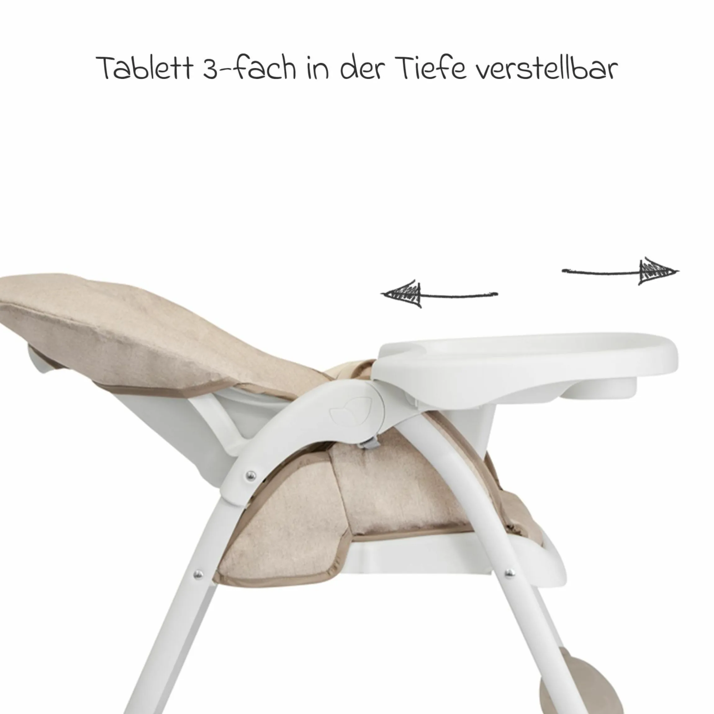Hochstuhl Mimzy Snacker ab 6 Monate nutzbar klein faltbar nur 6,3 kg leicht - Taupe - Kollektion 2025
