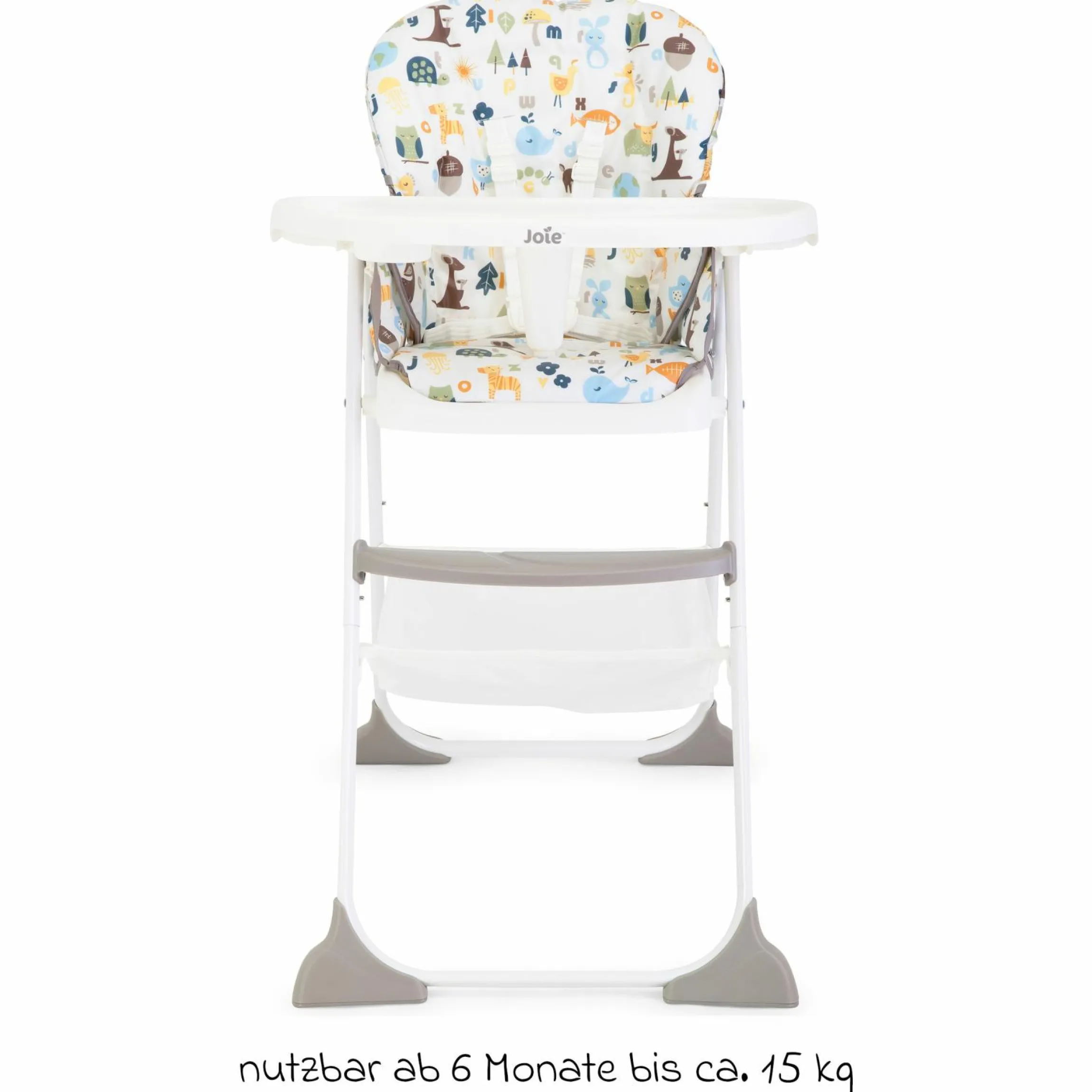 Hochstuhl Mimzy Snacker ab 6 Monate nutzbar klein faltbar nur 6,3 kg leicht - Alphabet - Kollektion 2025