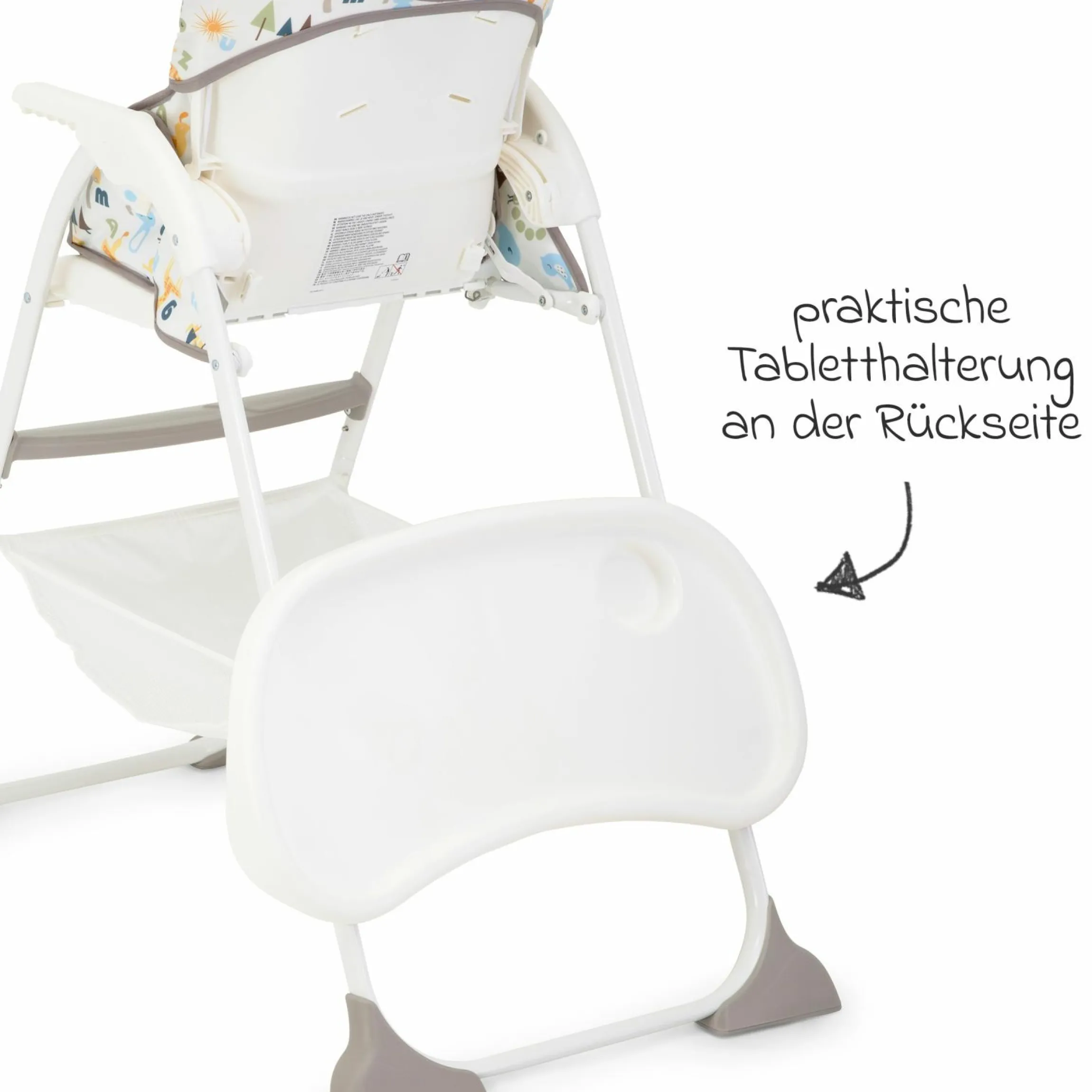 Hochstuhl Mimzy Snacker ab 6 Monate nutzbar klein faltbar nur 6,3 kg leicht - Alphabet - Kollektion 2025