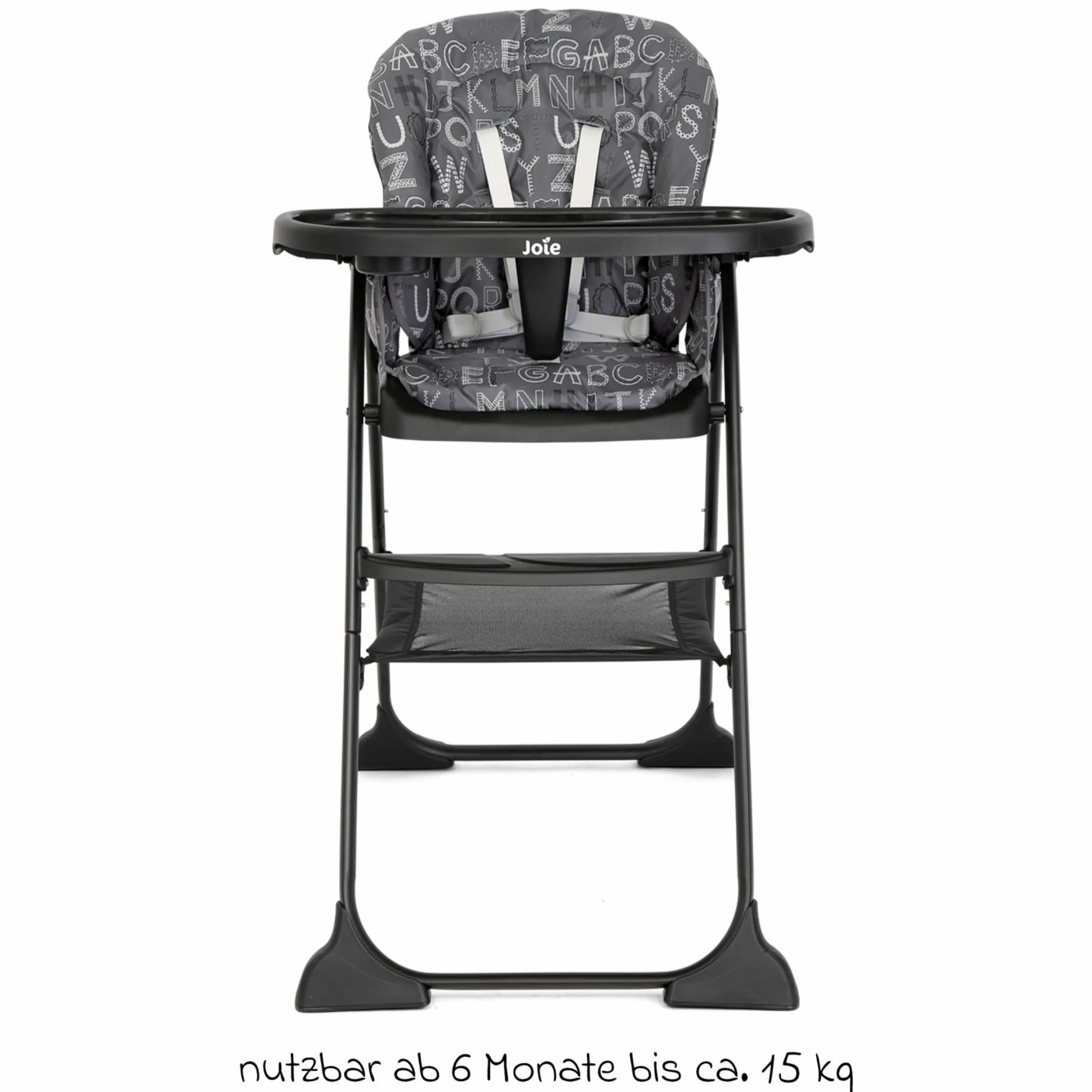 Hochstuhl Mimzy Snacker ab 6 Monate nutzbar klein faltbar nur 6,3 kg leicht - ABC Charcoal - Kollektion 2025