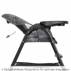 Hochstuhl Mimzy Snacker ab 6 Monate nutzbar klein faltbar nur 6,3 kg leicht - ABC Charcoal - Kollektion 2025
