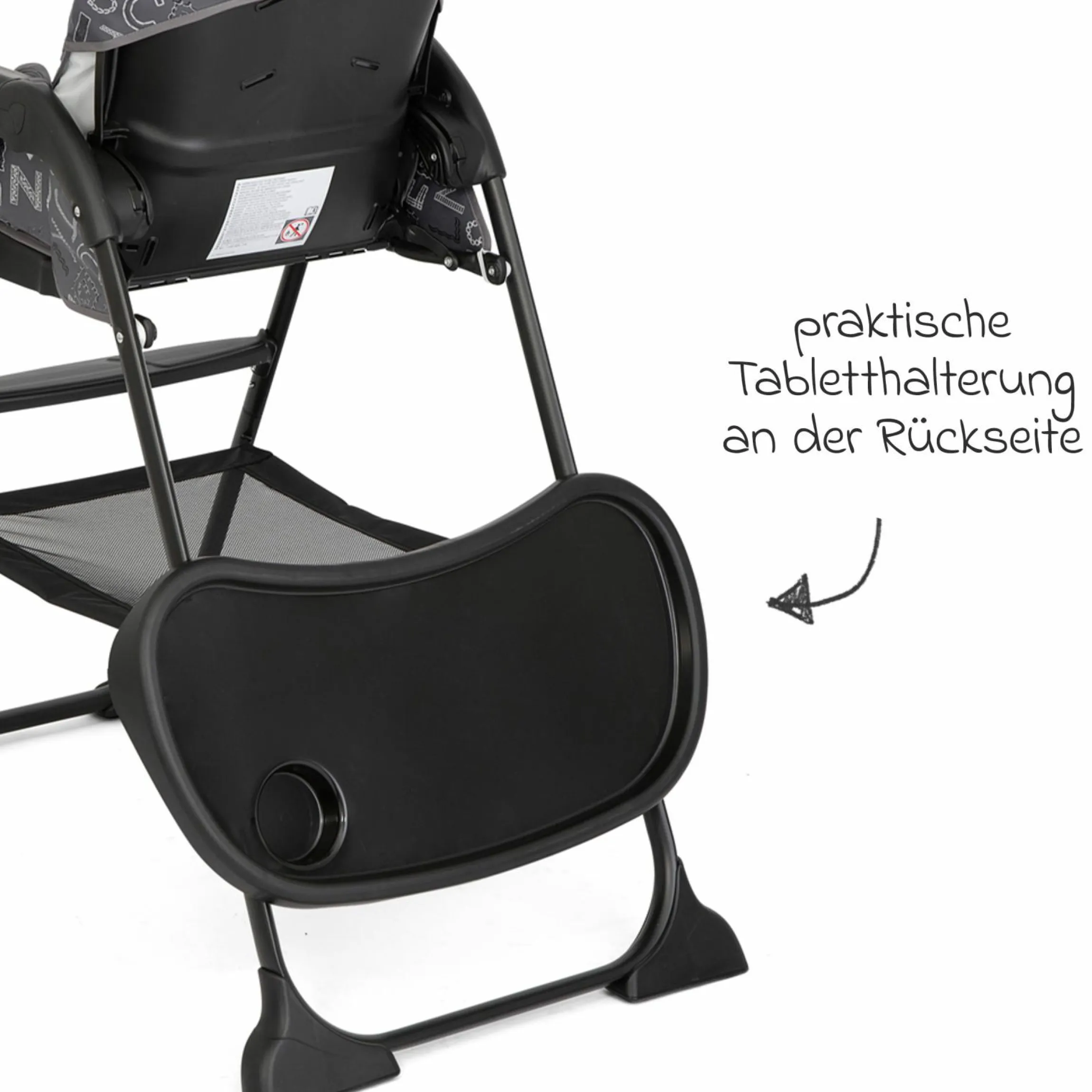 Hochstuhl Mimzy Snacker ab 6 Monate nutzbar klein faltbar nur 6,3 kg leicht - ABC Charcoal - Kollektion 2025