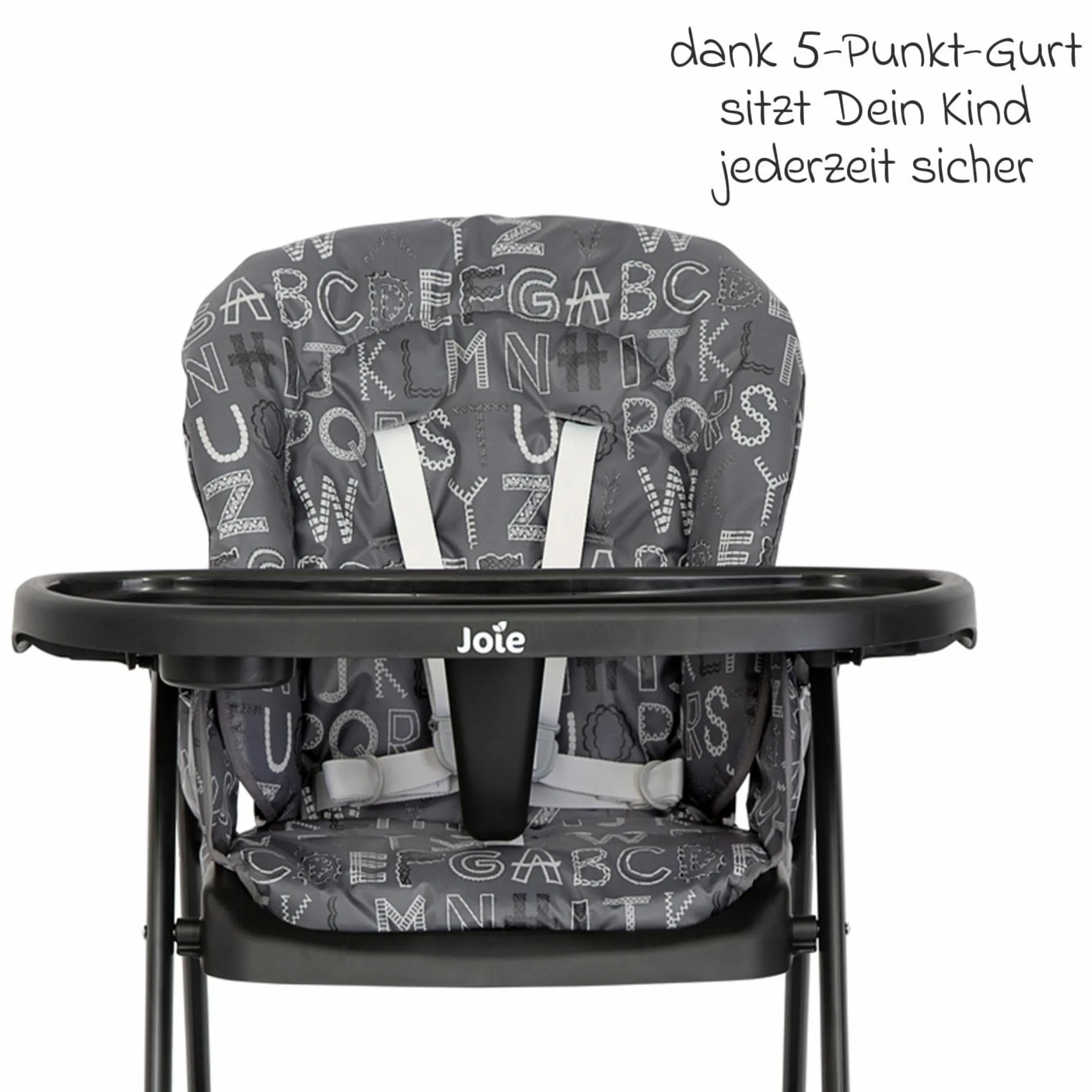Hochstuhl Mimzy Snacker ab 6 Monate nutzbar klein faltbar nur 6,3 kg leicht - ABC Charcoal - Kollektion 2025