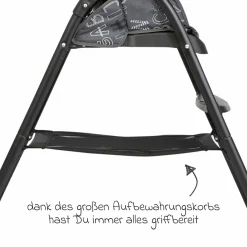 Hochstuhl Mimzy Snacker ab 6 Monate nutzbar klein faltbar nur 6,3 kg leicht - ABC Charcoal - Kollektion 2025