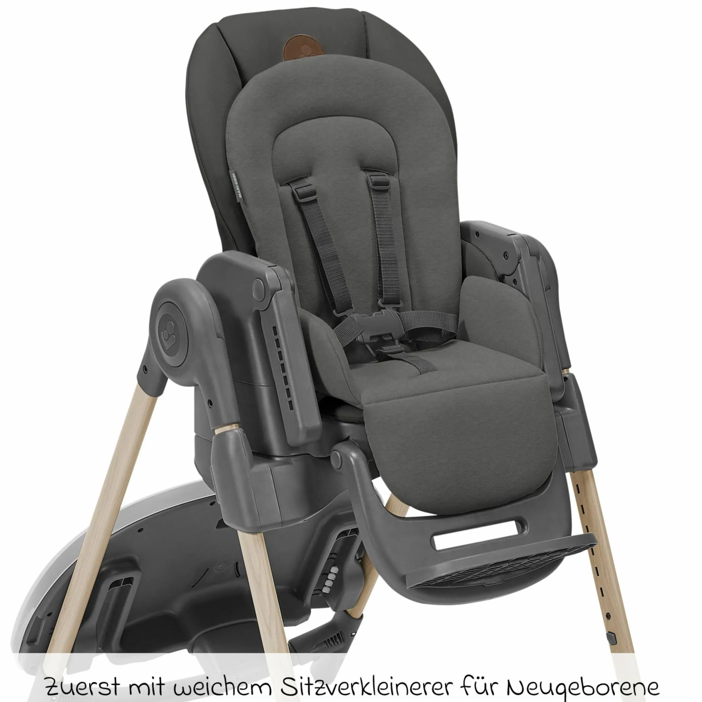 Hochstuhl Minla mitwachsend ab Geburt - 14 Jahre - Hochstuhl, Babyliege mit Liegefunktion & Tablett - Beyound - Graphite Eco - Kollektion 2025