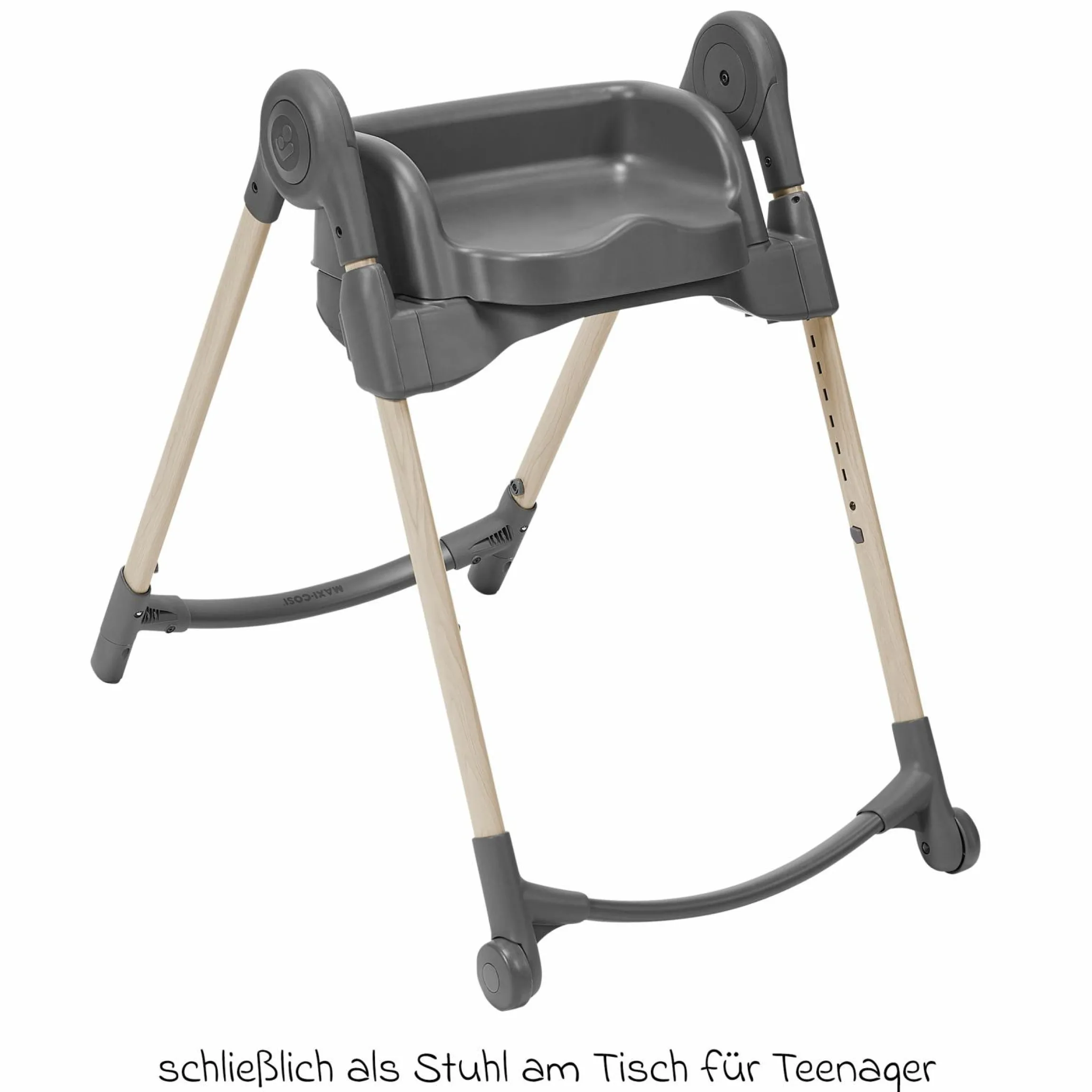 Hochstuhl Minla mitwachsend ab Geburt - 14 Jahre - Hochstuhl, Babyliege mit Liegefunktion & Tablett - Beyound - Graphite Eco - Kollektion 2025