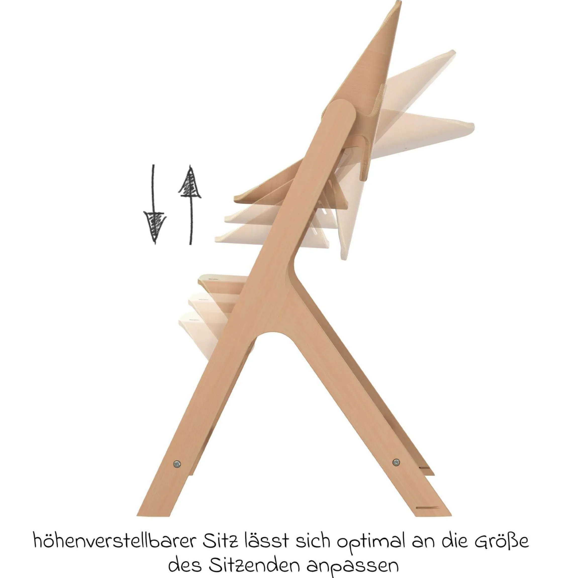 Hochstuhl Nesta ab 3,5 Jahre - 99 Jahre langlebig und nachhaltig - Natural - Kollektion 2025
