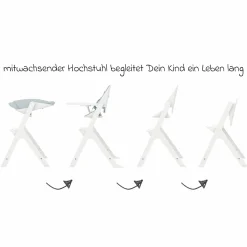 Hochstuhl Nesta ab 3,5 Jahre - 99 Jahre langlebig und nachhaltig - White - Kollektion 2025