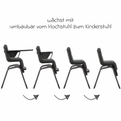 Hochstuhl ZAAZ bis 100 kg belastbar mit Hydrauliksystem für die Höhenverstellung - Pewter - Kollektion 2025