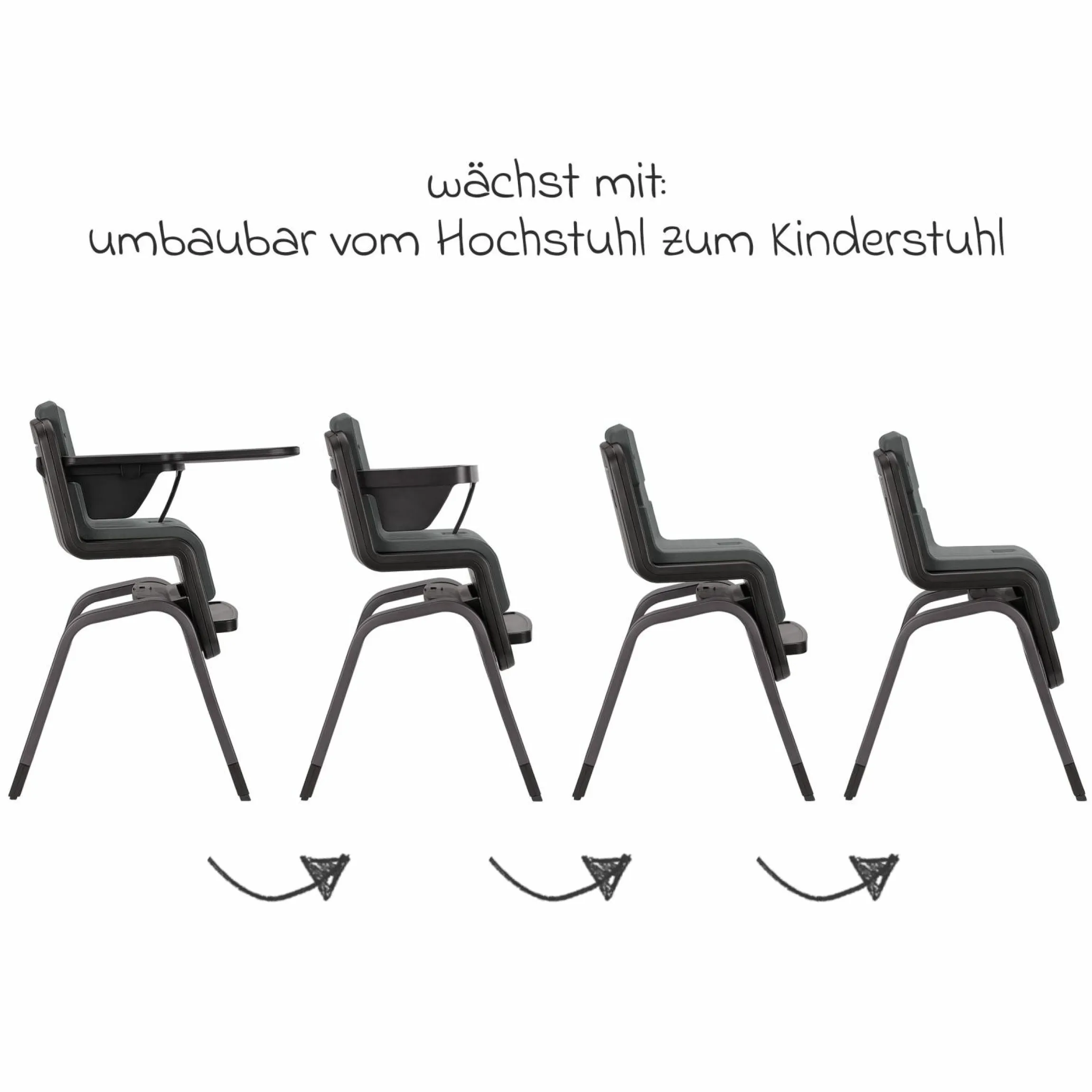 Hochstuhl ZAAZ bis 100 kg belastbar mit Hydrauliksystem für die Höhenverstellung - Pewter - Kollektion 2025