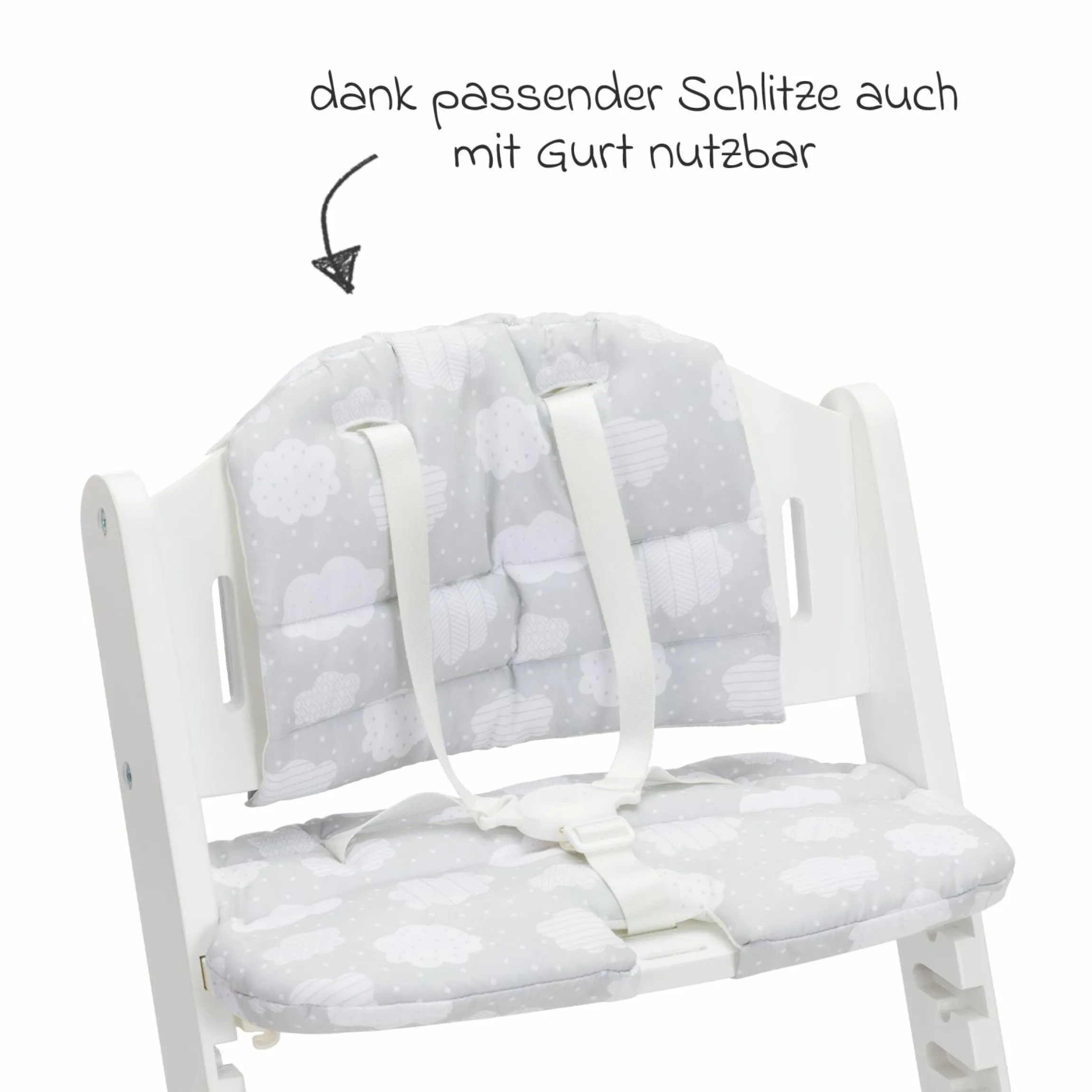 Hochstuhl-Bezug für Pia extraweich & waschbar - Wolke - Grau