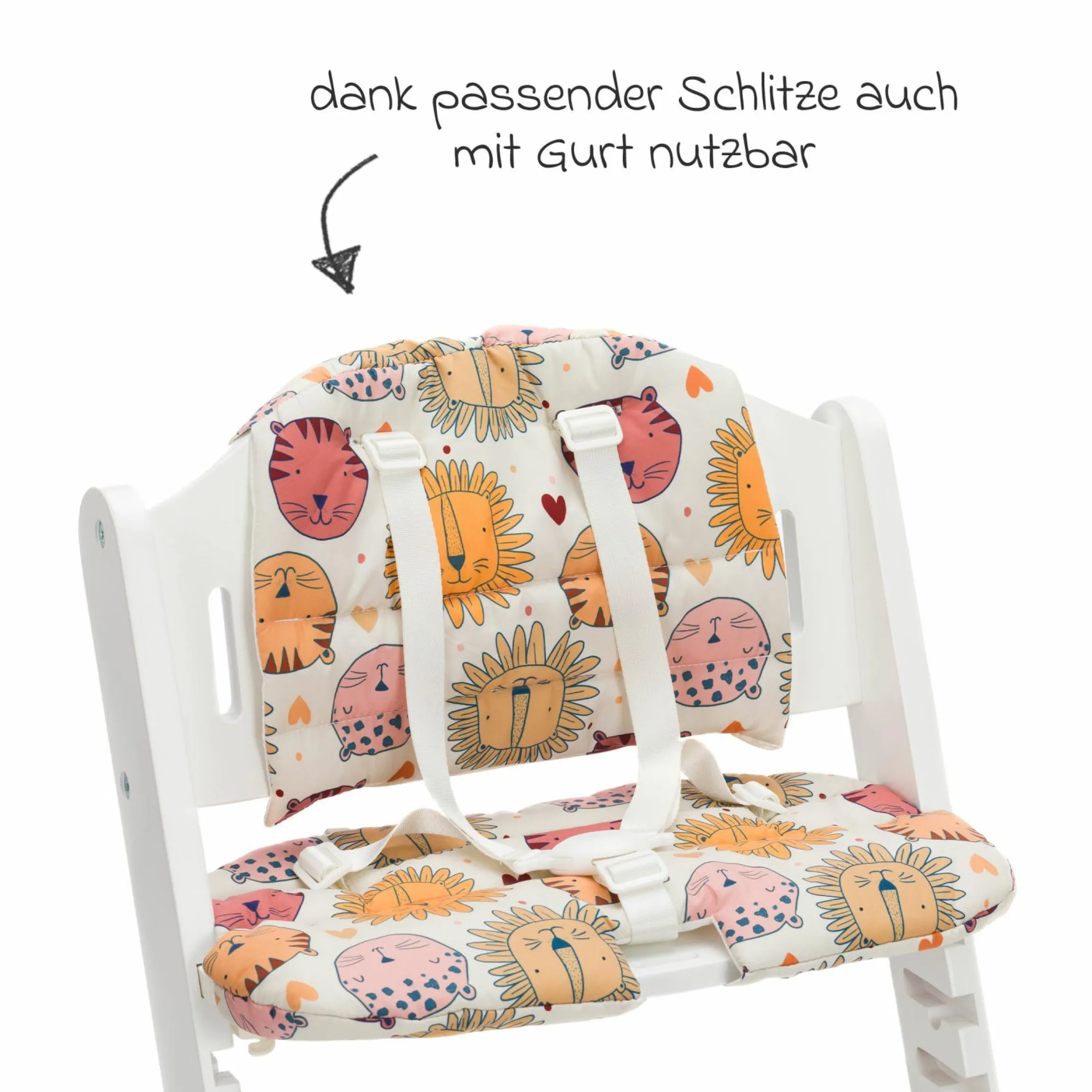 Hochstuhl-Bezug für Pia extraweich & waschbar - Löwe - Bunt