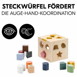 Holz Motorikwürfel mit Formen - Sort N Tidy
