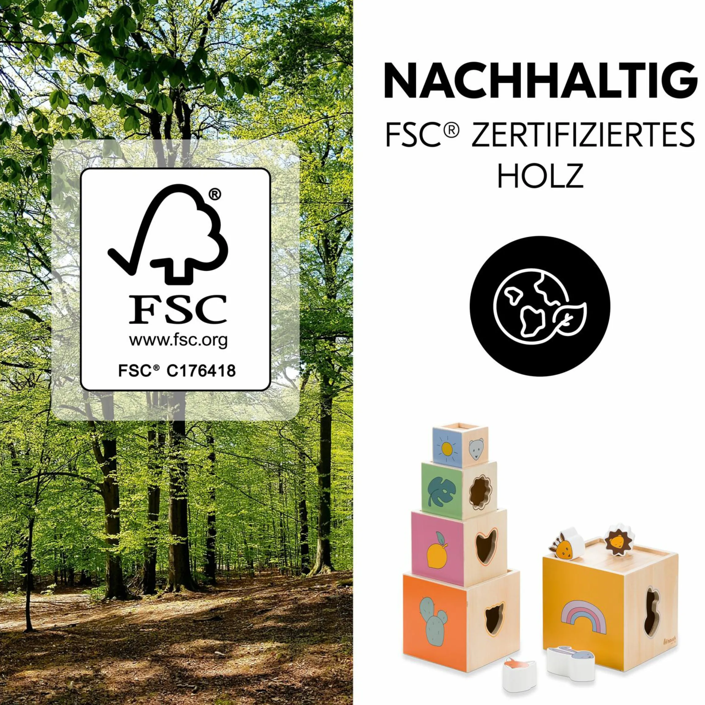 Holz Stapelturm mit Formen - Stack N Raise