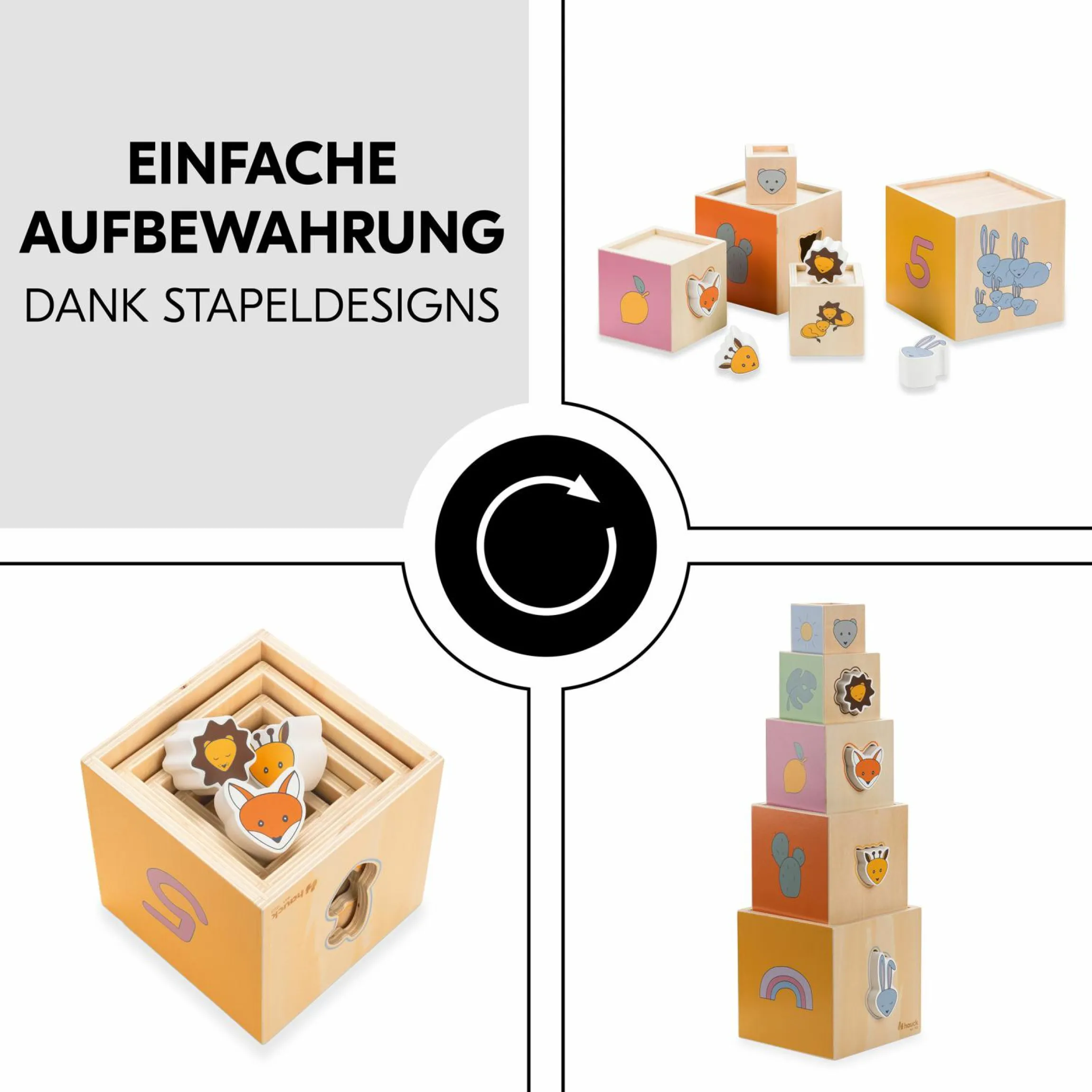 Holz Stapelturm mit Formen - Stack N Raise