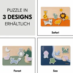 Holz Steckpuzzle für Baby (ab 1 Jahr) - Sea - Puzzle N Fit
