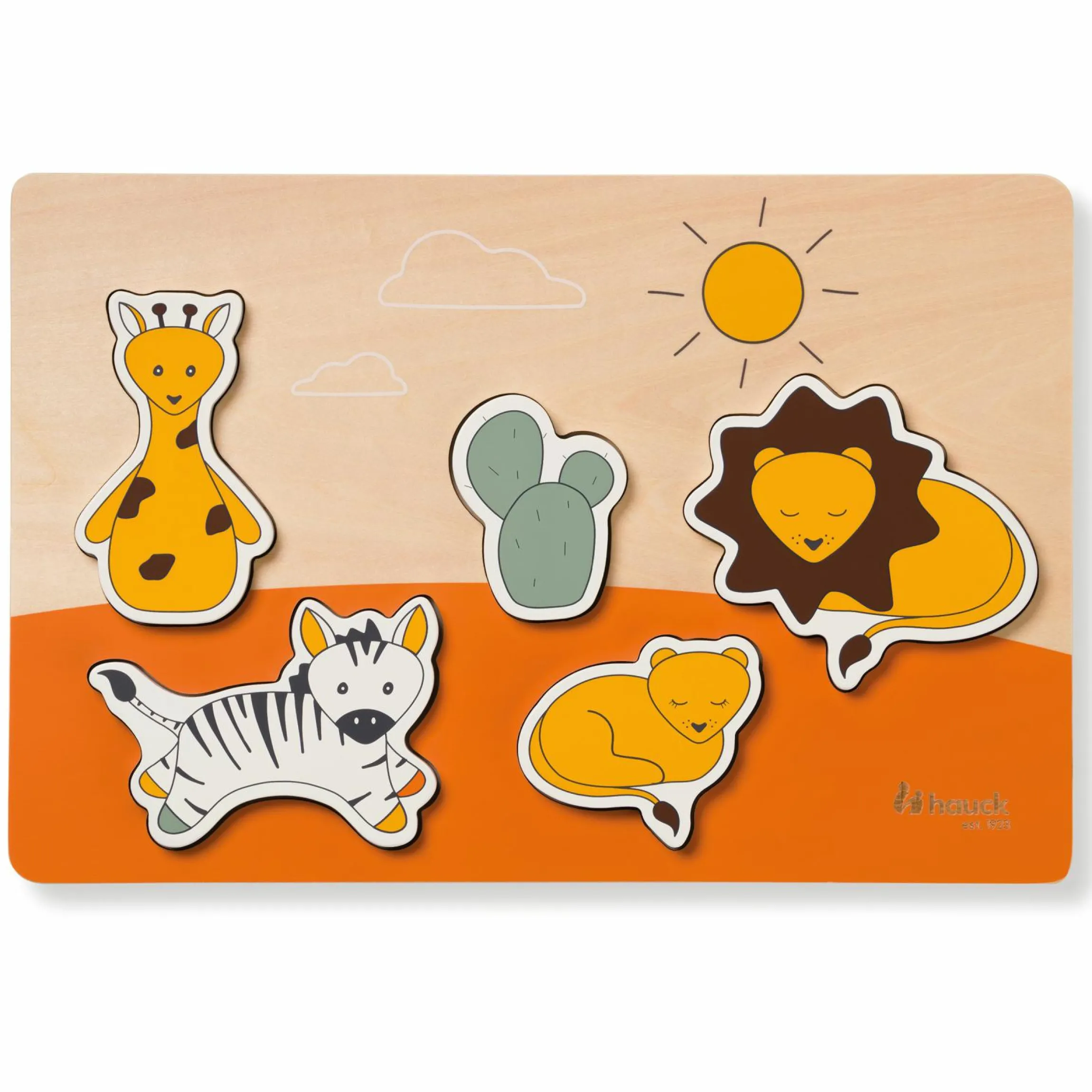 Holz Steckpuzzle für Baby (ab 1 Jahr) - Safari - Puzzle N Fit