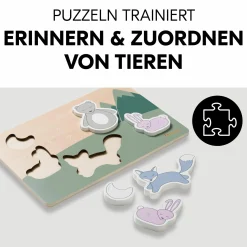 Holz Steckpuzzle für Baby (ab 1 Jahr) - Forest - Puzzle N Fit