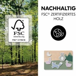 Holz Steckpuzzle für Baby (ab 1 Jahr) - Forest - Puzzle N Fit