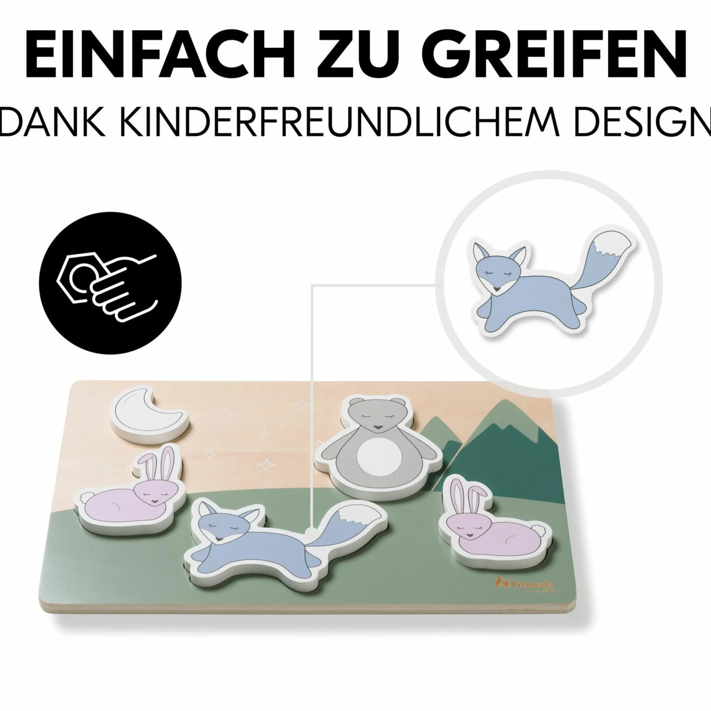 Holz Steckpuzzle für Baby (ab 1 Jahr) - Forest - Puzzle N Fit