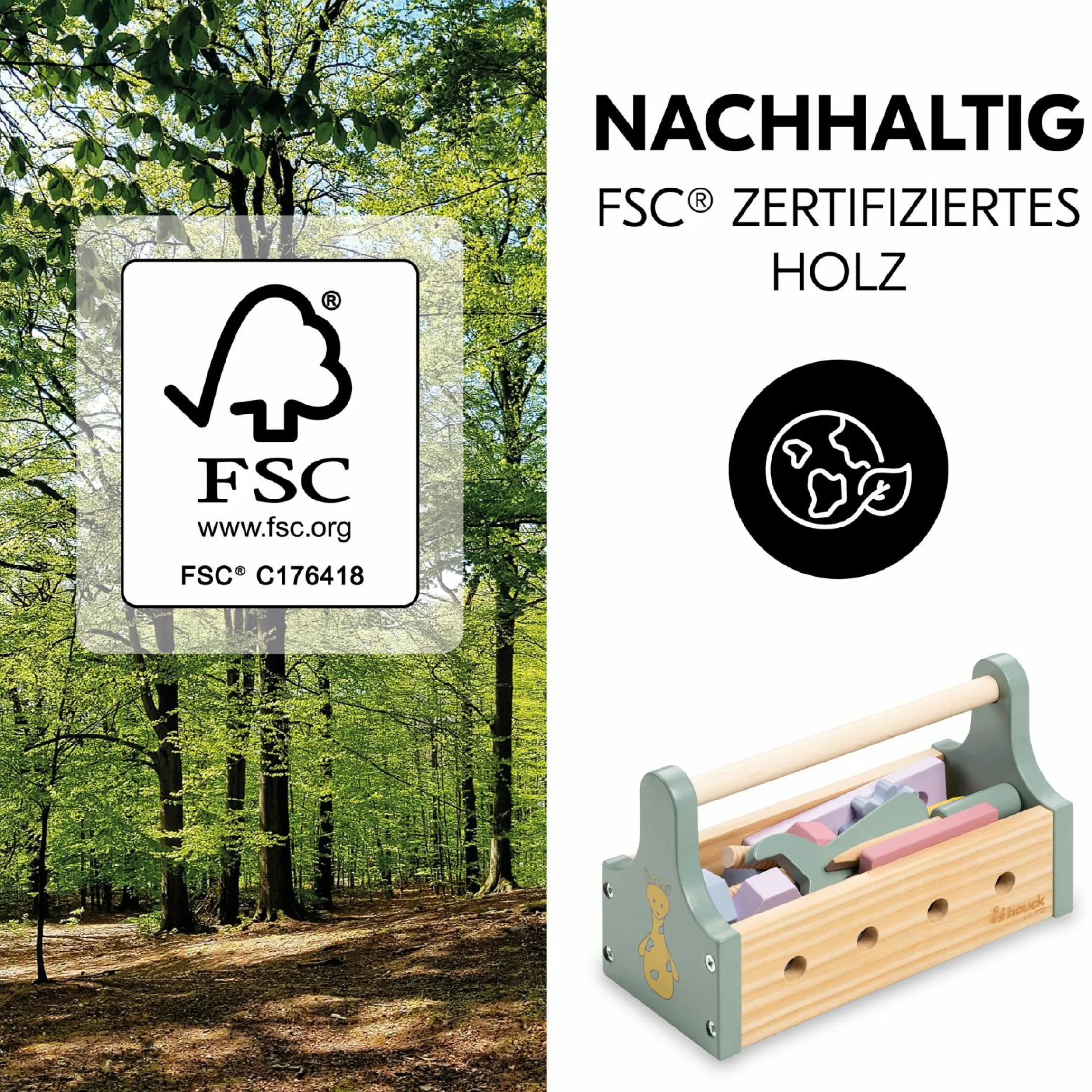 Holz Werkzeugkiste für Kleinkinder - Learn to Repair