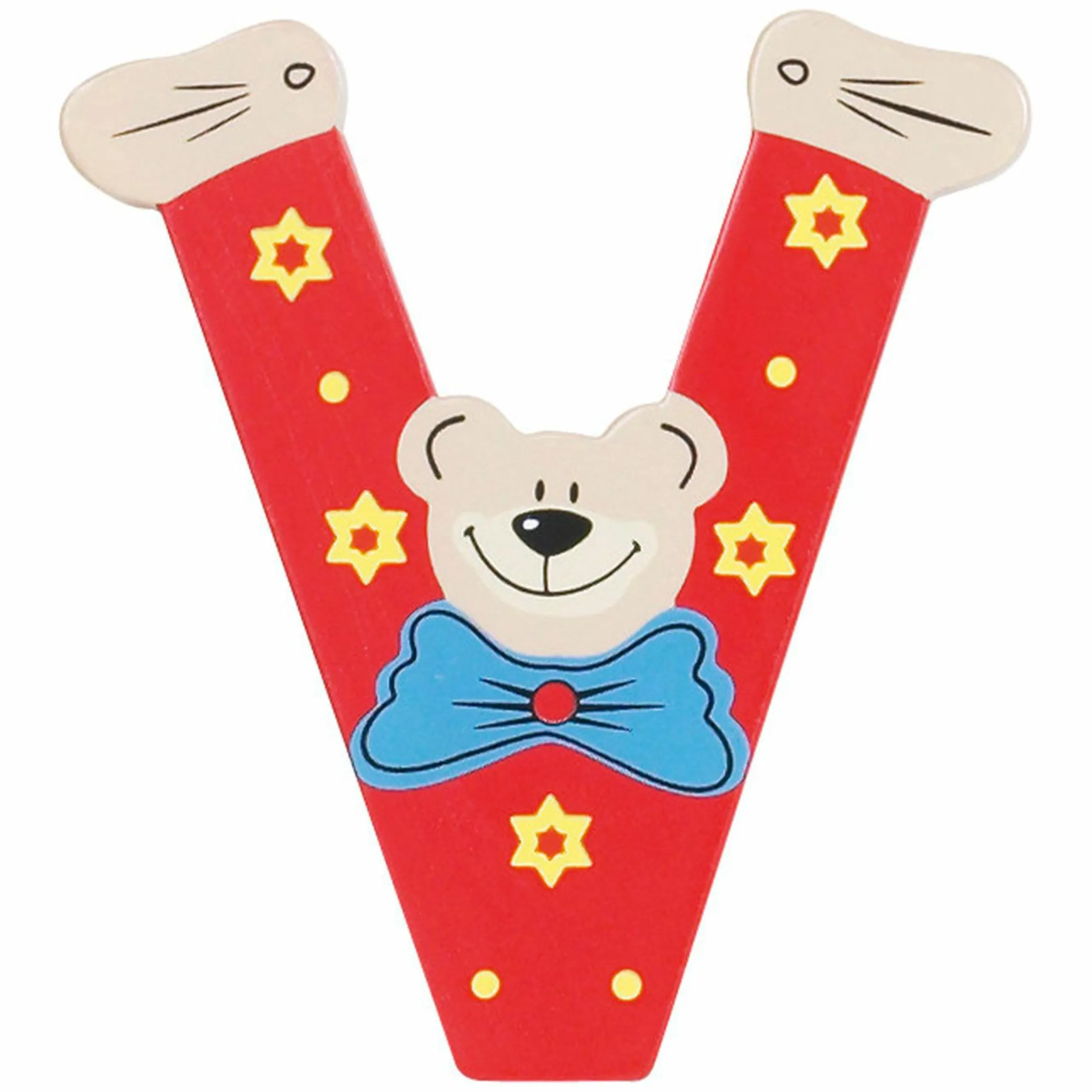 Holzbuchstabe V - Bär