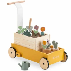 Holz-Lauflernwagen Learn to Walk - mit viel Zubehör für Gärtner-Rollenspiel - Plants
