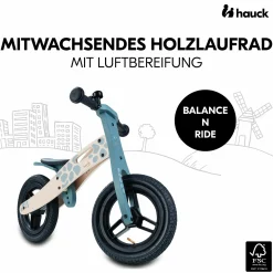 Holz-Laufrad Balance N Ride mit Lufträdern & verstellbarem Sitz (ab 18 Monate) - Turtle