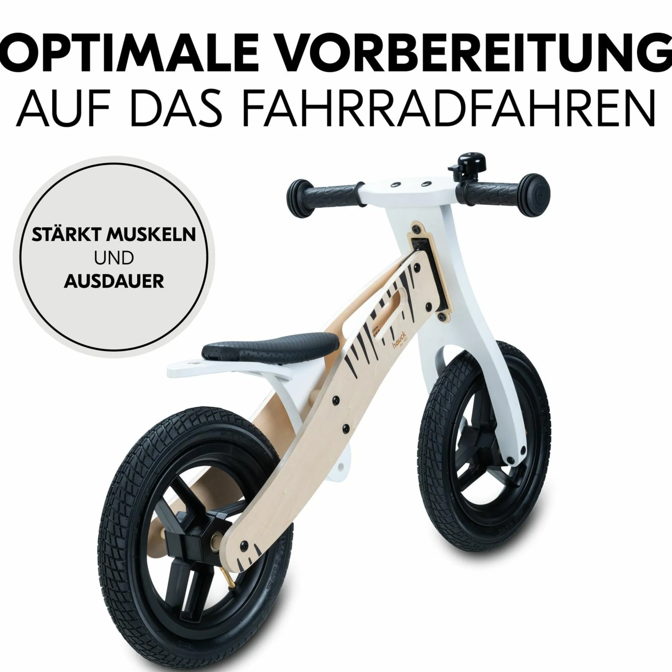 Holz-Laufrad Balance N Ride mit Lufträdern & verstellbarem Sitz (ab 18 Monate) - Zebra