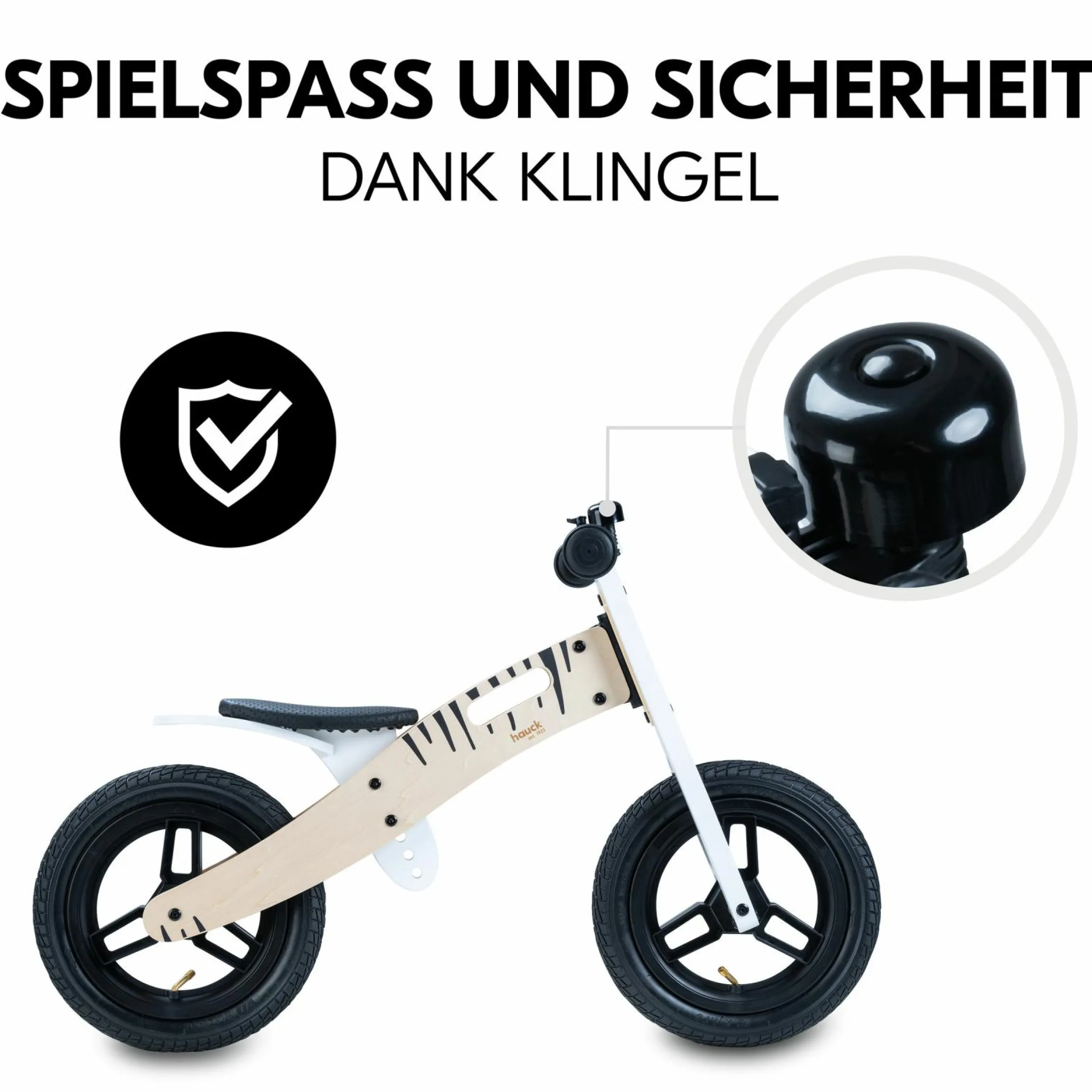 Holz-Laufrad Balance N Ride mit Lufträdern & verstellbarem Sitz (ab 18 Monate) - Zebra