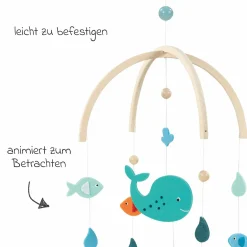 Holz-Mobile mit Filz - Wal