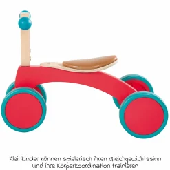 Holzrutscher / Laufrad ab 12 Monate aus Masivholz mit Gummireifen - Natur Lackiert - Kollektion 2025