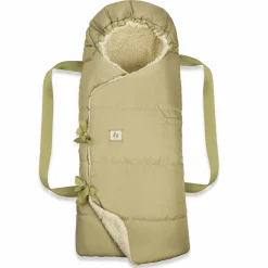3in1 Babynest - Carry N Play - Tragetasche, Fußsack und Spieldecke für Kinderwagen und Buggy - Teddy Fleece Green