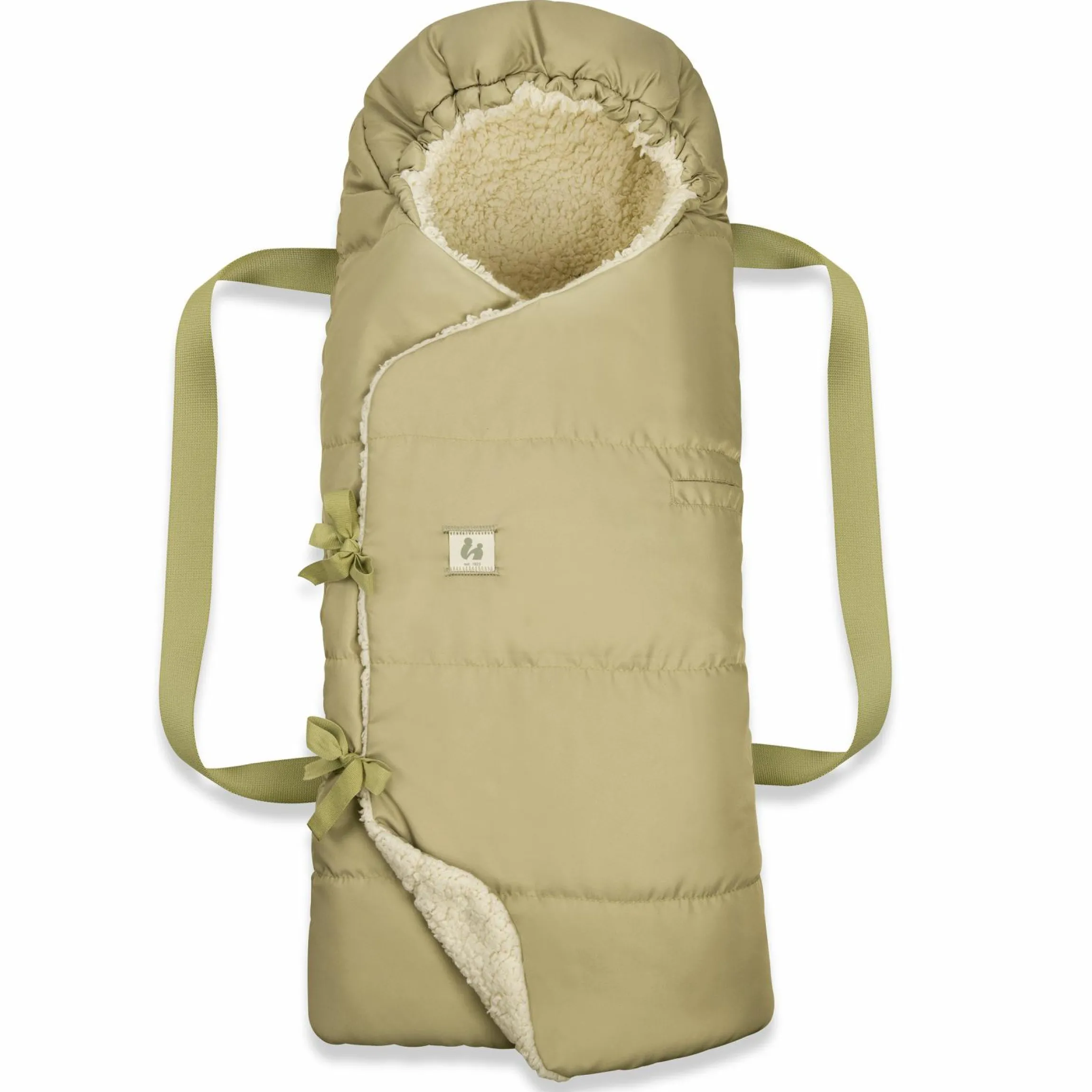 3in1 Babynest - Carry N Play - Tragetasche, Fußsack und Spieldecke für Kinderwagen und Buggy - Teddy Fleece Green