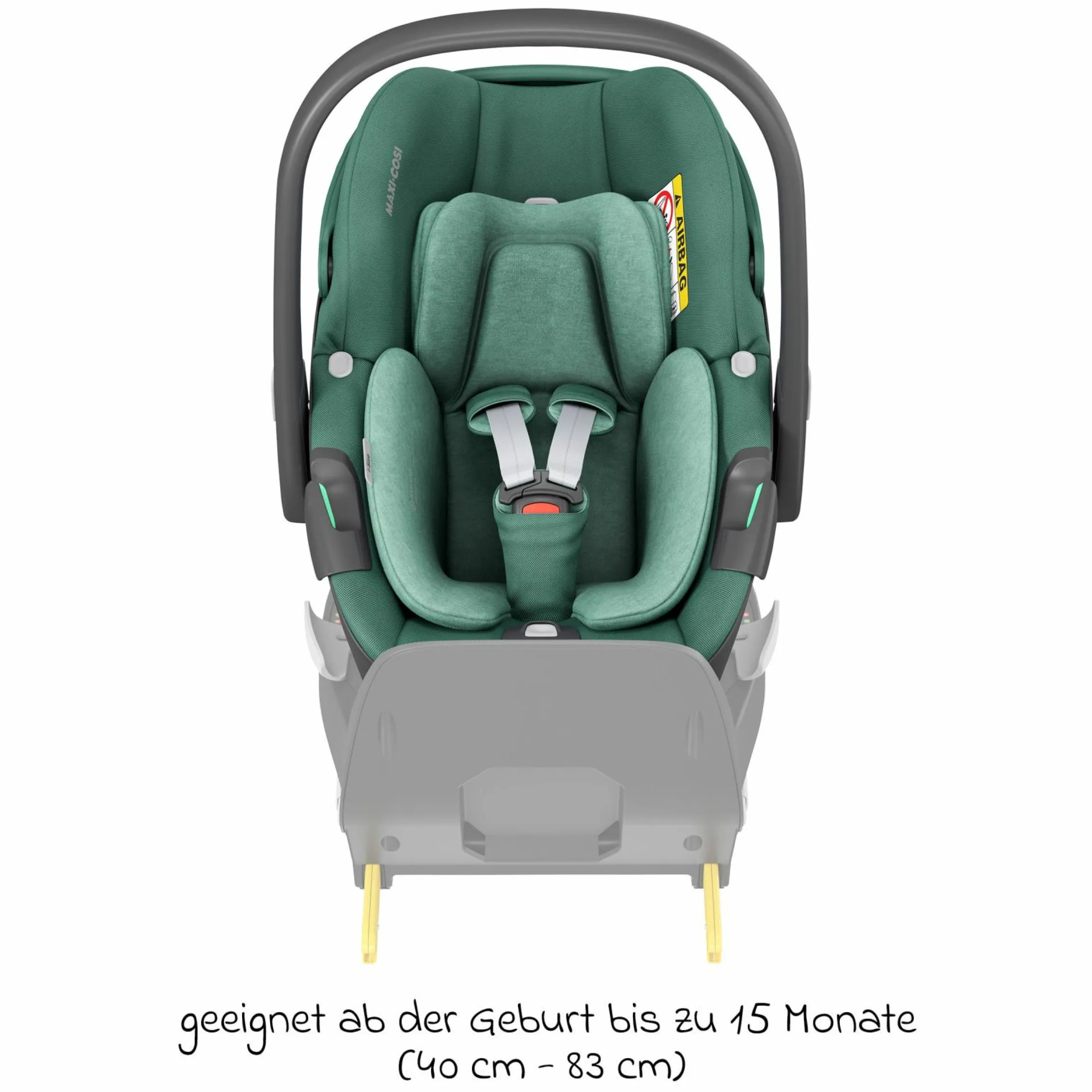 3in1 Babyschale & Reboarder-Set FamilyFix 360 ab Geburt bis 4 Jahre (40 - 105 cm) mit Babyschale Pebble 360 & Kindersitz Pearl 360 inkl. Isofix-Basis FamilyFix & Rückenlehnenschutz - Green