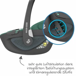 3in1 Babyschale & Reboarder-Set FamilyFix 360 ab Geburt bis 4 Jahre (40 - 105 cm) mit Babyschale Pebble 360 & Kindersitz Pearl 360 inkl. Isofix-Basis FamilyFix & Rückenlehnenschutz - Green