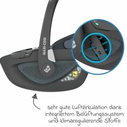 3in1 Babyschale & Reboarder-Set FamilyFix 360 ab Geburt bis 4 Jahre (40 - 105 cm) mit Babyschale Pebble 360 & Kindersitz Pearl 360 inkl. Isofix-Basis FamilyFix, Schutzunterlage, Activity-Trapez & Schnullertasche - Graphite - Kollektion 2025